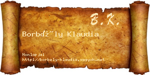 Borbély Klaudia névjegykártya
