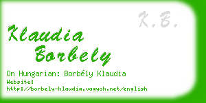 klaudia borbely business card