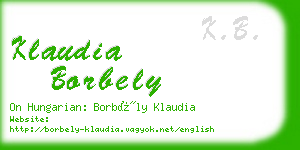 klaudia borbely business card